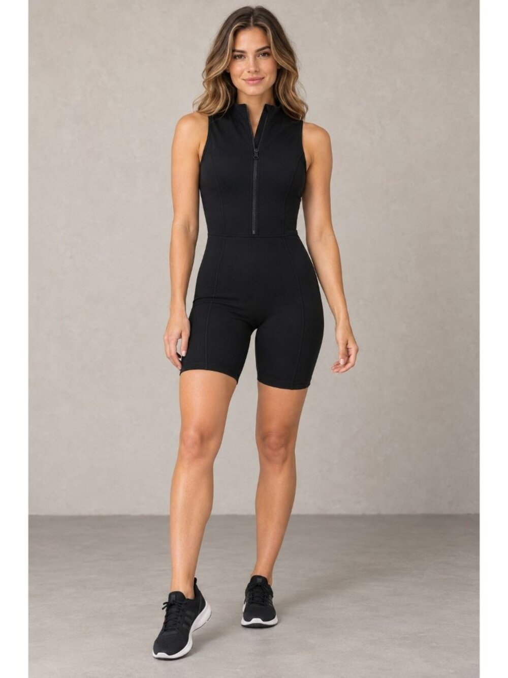 NEW Bucked Up Zip Biker Romper Size Small